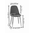 Venu Charcoal Dark Gray Faux Leather Dining Chairs with Chrome Legs Set of 2