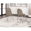 Venu Mocha Brown Faux Leather Dining Chairs with Chrome Legs Set of 2