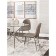 Venu Mocha Brown Faux Leather Dining Chairs with Chrome Legs Set of 2