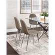 Venu Mocha Brown Faux Leather Dining Chairs with Chrome Legs Set of 2