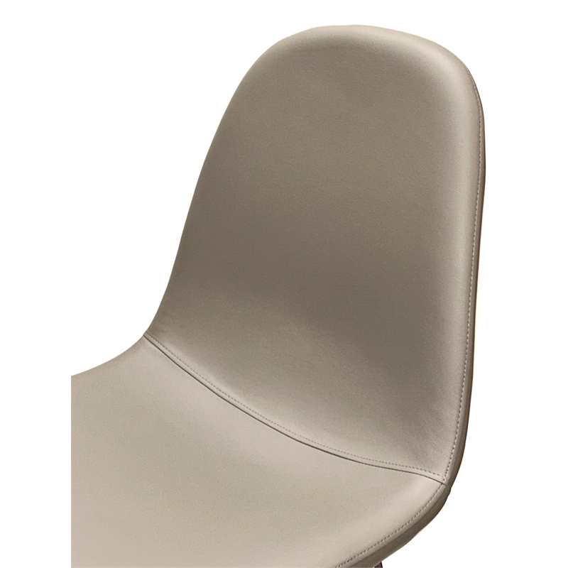 Venu Mocha Brown Faux Leather Dining Chairs with Chrome Legs Set of 2