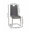 Doral Dark Gray Faux Leather Dining Chairs w Chrome Cantilever Base Set of 2