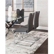 Doral Dark Gray Faux Leather Dining Chairs w Chrome Cantilever Base Set of 2