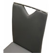 Doral Dark Gray Faux Leather Dining Chairs w Chrome Cantilever Base Set of 2
