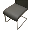 Doral Dark Gray Faux Leather Dining Chairs w Chrome Cantilever Base Set of 2