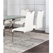 Doral White Faux Leather Dining Chairs w Chrome Cantilever Base Set of 2