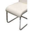 Doral White Faux Leather Dining Chairs w Chrome Cantilever Base Set of 2