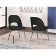 Mia Black Faux Leather Dining Chairs w Chrome Tapered Legs Set of 2