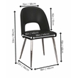Mia Black Faux Leather Dining Chairs w Chrome Tapered Legs Set of 2