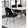 Mia Black Faux Leather Dining Chairs w Chrome Tapered Legs Set of 2