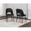 Portia Black Faux Leather Dining Chairs w Powder-Coated Metal Legs Set of 2
