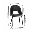 Portia Black Faux Leather Dining Chairs w Powder-Coated Metal Legs Set of 2