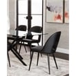 Portia Black Faux Leather Dining Chairs w Powder-Coated Metal Legs Set of 2