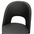 Portia Black Faux Leather Dining Chairs w Powder-Coated Metal Legs Set of 2