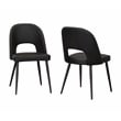 Portia Black Faux Leather Dining Chairs w Powder-Coated Metal Legs Set of 2