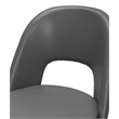 Portia Dark Gray Faux Leather Dining Chairs w Black Metal Tapered Legs Set of 2