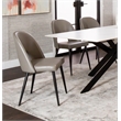 Portia Mushroom Gray Faux Leather Dining Chairs w Black Metal Legs Set of 2