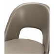 Portia Mushroom Gray Faux Leather Dining Chairs w Black Metal Legs Set of 2