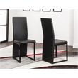 Cosmic Black Faux Leather Full Back Dining Chairs with Metal Legs Set of 6