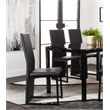 Cosmic Black Faux Leather Full Back Dining Chairs with Metal Legs Set of 6