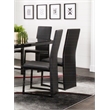 Cosmic Black Faux Leather Full Back Dining Chairs with Metal Legs Set of 6