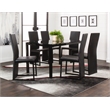 Cosmic Black Faux Leather Full Back Dining Chairs with Metal Legs Set of 6