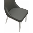 Luna Gray Faux Leather Dining Chairs w Metal Legs and High Wing Back Set of 2