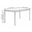 Sklar Rectangle 63x35 Tempered Glass Dining Table w Stainless Steel Metal Legs