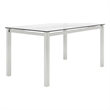 Sklar Rectangle 63x35 Tempered Glass Dining Table w Stainless Steel Metal Legs