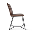 Austin Two Chestnut Brown TopGrain Buffalo Leather Dining Chairs Black Iron