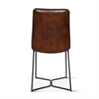 Austin Two Chestnut Brown TopGrain Buffalo Leather Dining Chairs Black Iron