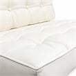 LeisureMod Bellefonte Modern Ivory Leather Tufted Accent Chair & Ottoman