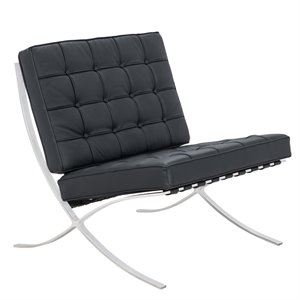 leisuremod bellefonte modern leather tufted accent chair