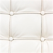 LeisureMod Bellefonte Modern Ivory Leather Tufted Accent Chair