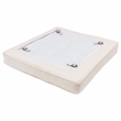 LeisureMod Bellefonte Modern Ivory Leather Tufted Ottoman