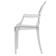LeisureMod Carroll Modern Acrylic Dining Armchair in Clear