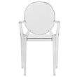 LeisureMod Carroll Modern Acrylic Dining Armchair in Clear