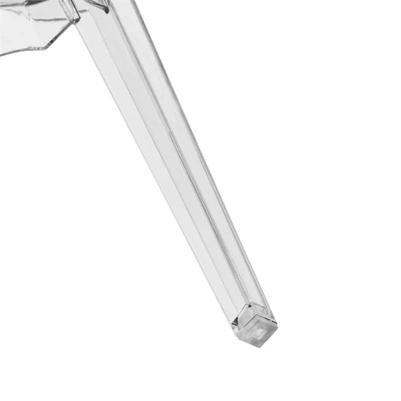 LeisureMod Carroll Modern Acrylic Dining Armchair in Clear