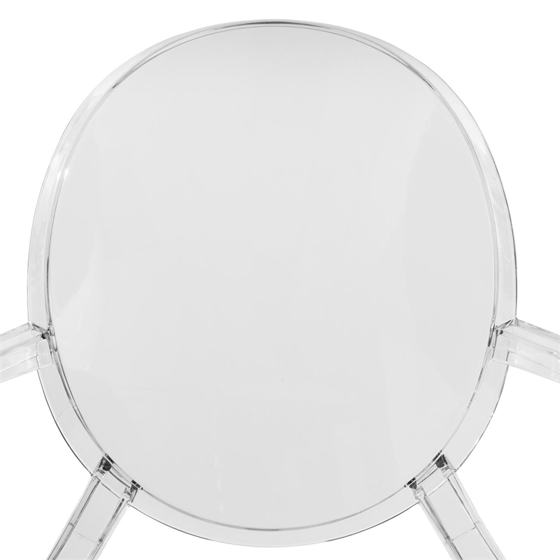 LeisureMod Carroll Modern Acrylic Dining Armchair in Clear Set of 2
