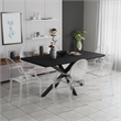 LeisureMod Carroll Modern Acrylic Dining Armchair in Clear Set of 2