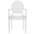 LeisureMod Carroll Modern Acrylic Dining Armchair in Clear Set of 4