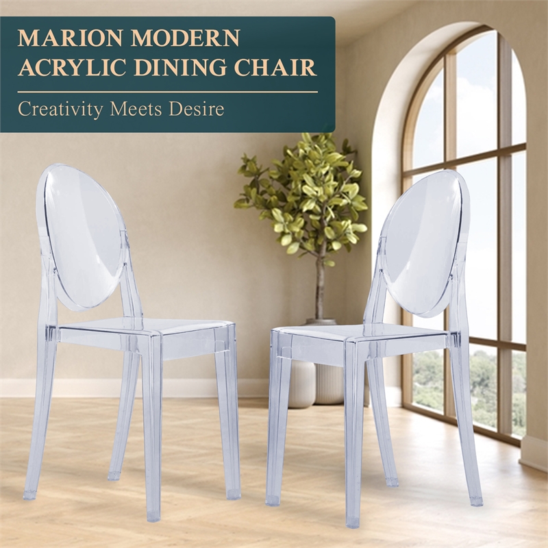 Modern acrylic 2024 dining chairs