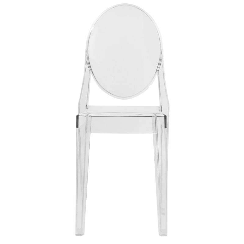LeisureMod Marrion Modern Acrylic Dining Chair in Clear Set of 2