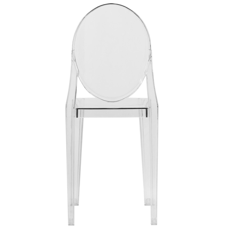 LeisureMod Marrion Modern Acrylic Dining Chair in Clear Set of 2