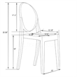 LeisureMod Marrion Modern Acrylic Dining Chair in Clear Set of 2