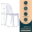 LeisureMod Marrion Modern Acrylic Dining Chair in Clear Set of 4