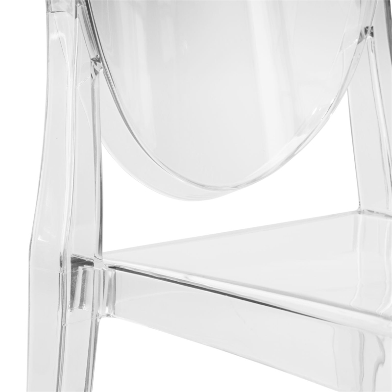 LeisureMod Marrion Modern Acrylic Dining Chair in Clear Set of 4