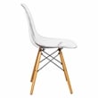 LeisureMod Dover Dining Side Chair With Wood Eiffel Base in Clear Set of 2