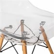 LeisureMod Dover Dining Side Chair With Wood Eiffel Base in Clear Set of 2