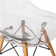 LeisureMod Dover Dining Side Chair With Wood Eiffel Base in Clear Set of 4